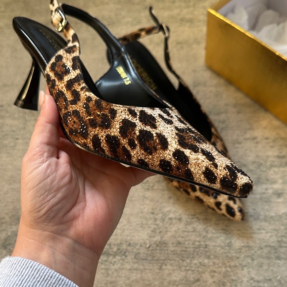 Leopard Print Rhinestone Heels - Picture 3 of 8